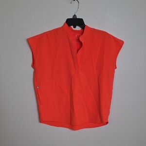 Figs Vibrant Orange Rafeala Scrubs XSMALL Women's Blouse